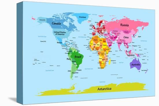 World Map with Big Text for Kids - Madison68